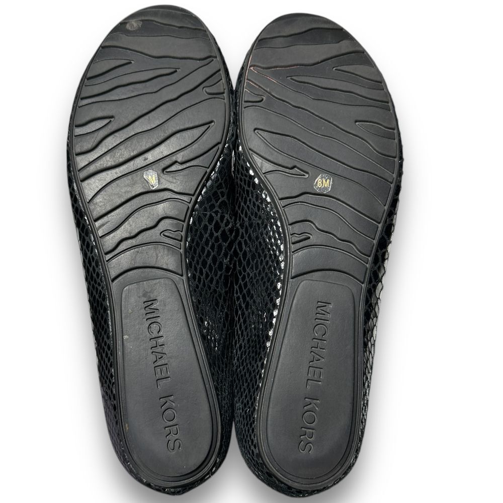 Michael Kors Glossy Black Textured Flats - Picture 6 of 10